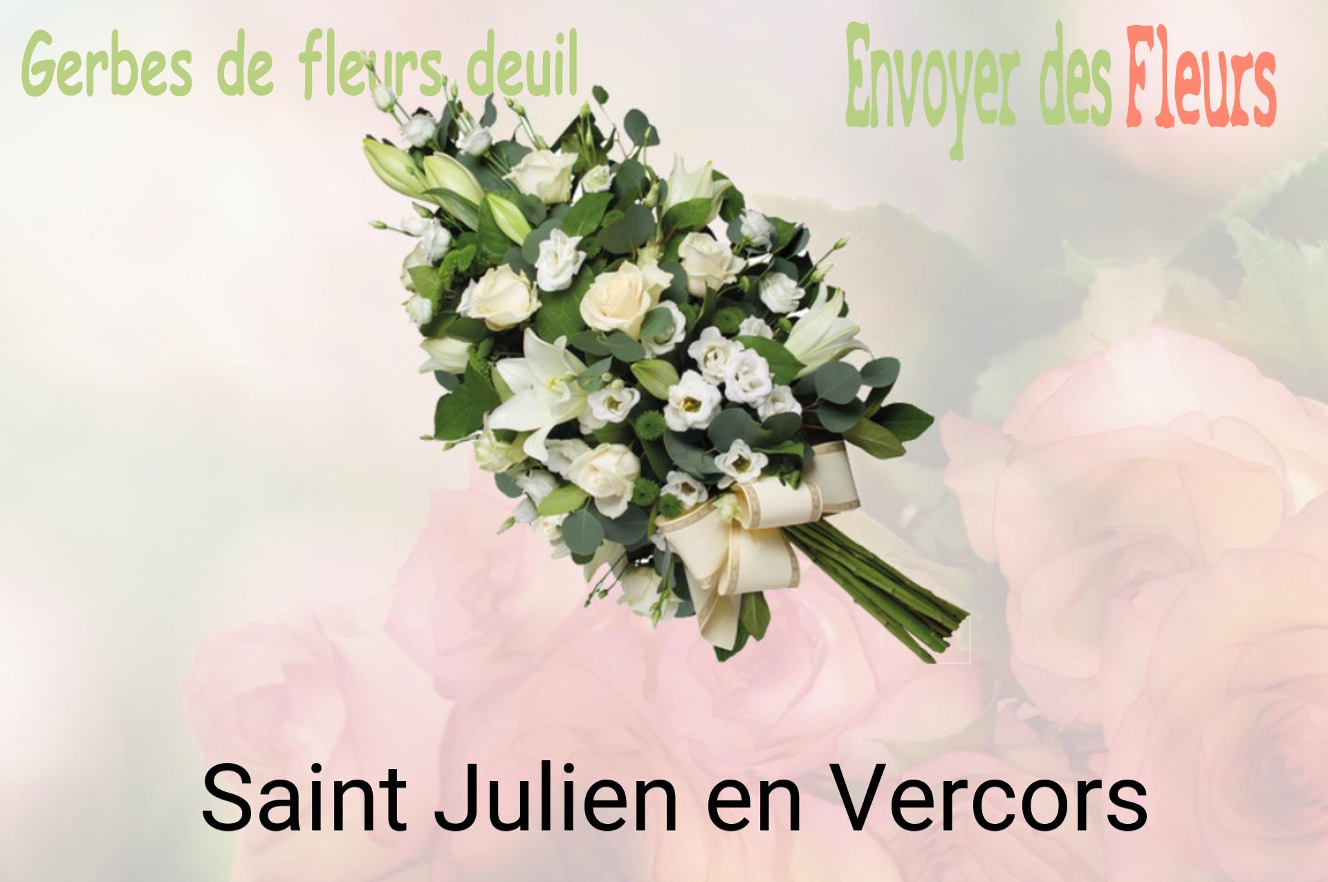 Gerbe de fleurs de deuil livrée à Saint-Julien-en-Vercors